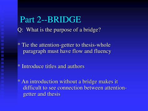 how to write a bridge in an essay introduction